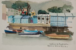 ラパッロの小屋、1979年頃（紙に水彩） 作： Donatella Merlo