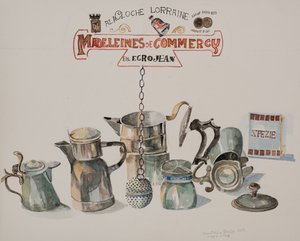 コーヒーまたは紅茶、2012年（紙に水彩） 作： Donatella Merlo