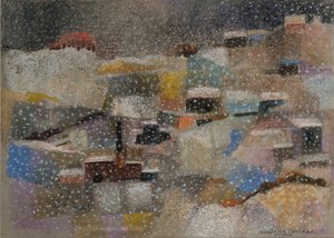 降雪、2001年（ベルベット紙にパステル） 作： Donatella Merlo