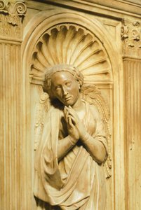 三つの神徳の一つ、ドナテッロ（1386-1466）作「反教皇ヨハネ23世の霊廟」の細部、フィレンツェのサン・ジョバンニ・バッティスタ洗礼堂。イタリア 作： Donatello