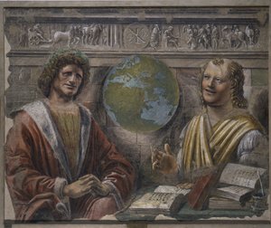 ヘラクレイトスとデモクリトス、1486 作： Donato Bramante