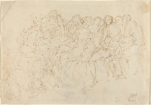 キリストの足を洗っているマグダレナと 8 人の弟子たち [直訳] 作： Donato Creti