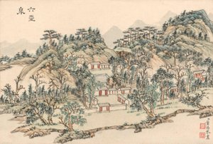 ドラゴンの井戸、c.1780-c.1800（ペンとインクと水彩） 作： Dong Gao