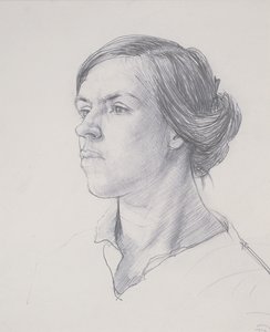若い女性の頭、1914年頃 作： Dora Carrington