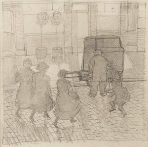 1914年頃のオルガングラインダー 作： Dora Carrington
