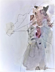 抽象的・物思いにふける肖像画 作： Doris Schmitz