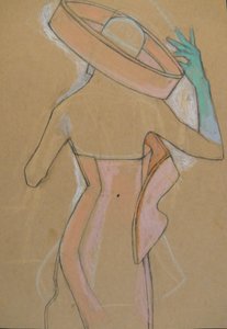 帽子をかぶった優雅な女性