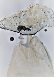 謎めいた帽子の肖像画 作： Doris Schmitz