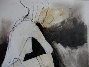 物思いにふける人物の習作