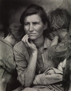 移民の母、カリフォルニア州ニポモ 作： Dorothea Lange