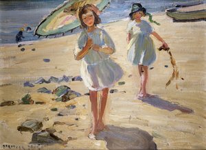 フレンズ・オン・ザ・ビーチ（油彩・キャンバス） 作： Dorothea Sharp
