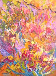鮮やかな抽象的な花々 作： Dorothy Fagan