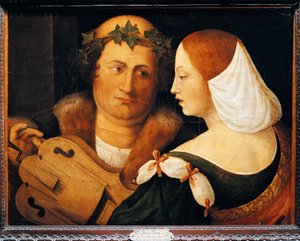 フランス、フォンテーヌ・シャリス宮廷詩人と妻 作： Dosso Dossi