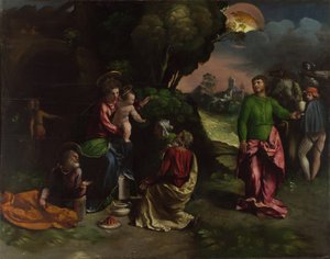 王家の礼拝、1535年頃 作： Dosso Dossi