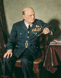 ウィンストン・チャーチル英首相の肖像 作： Douglas Chandor