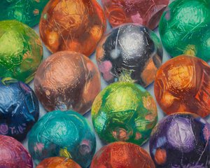 たくさんのチョコレート、2022年（キャンバスに油彩） 作： Douglas Newton