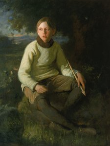 矢を持った少年、1903年。 作： Douglas Volk