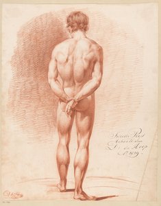 後ろから見た男性立裸体 (2等賞 1819) 作： Douwe de Hoop