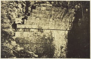 チチェン・イッツァのサーカス宮殿、部屋の内部、1859年。 作： Désiré Charnay