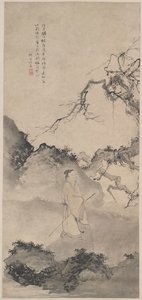 月明かりの中を彷徨う詩人の林布 作： Du Jin