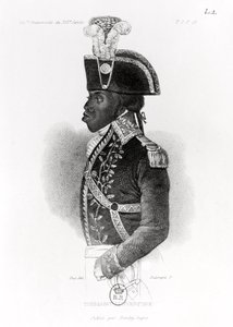 ジョセフジュリアンギロームデュロンプレ（b.1789）によって彫刻された「19世紀の普遍的な歴史」からのトゥーサンルーヴルチャー（1743-1803）の肖像 作： Duc
