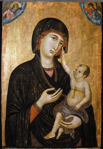 マドンナ・ディ・クレヴォレ 聖母子像 - 木に油彩 作： Duccio di Buoninsegna