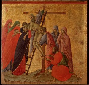 パッション：蒸着マエスタ祭壇画（木にテンペラと金 作： Duccio di Buoninsegna