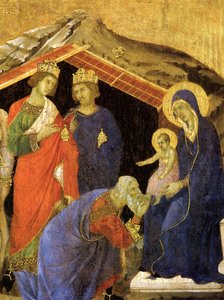 賢者の礼拝。マエスタの祭壇画の詳細、約1308-1311