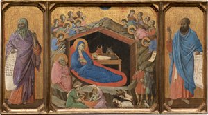 預言者イザヤとエゼキエルとのキリスト降誕 作： Duccio di Buoninsegna