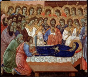 処女の休息（メエスタの細部）（絵画 作： Duccio di Buoninsegna