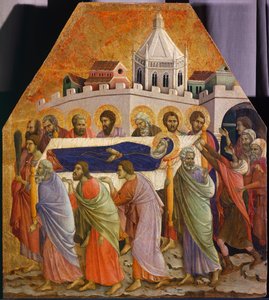マリアの葬儀（シエナ大聖堂のメエスタ・オブ・ドゥッチオ祭壇画より 作： Duccio di Buoninsegna