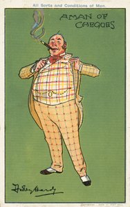 A man of cheques：チェック柄のスーツを着た太った裕福な男性（クロモリト