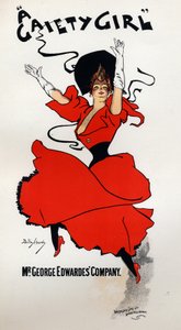 アートエンターテインメント。オーエン・ホールズとシドニー・ジョーンズによるオペレッタ「陽気な娘」。イギリスのDudley Hardyによるポスター 作： Dudley Hardy