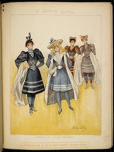 リビエラのビーチで、水着姿の 4 人の女性。 作： Dudley Hardy