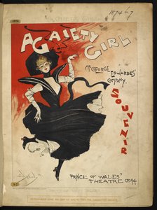 上演中のミュージカル「A Gaiety Girl」の表紙。 作： Dudley Hardy