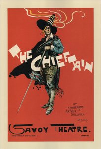 A.サリバンとFCバーナンドによるオペラThe Chieftainのポスター、1894年