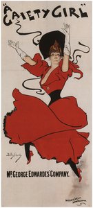 ミュージカルコメディのポスターシドニージョーンズのゲイエティガール、1894
