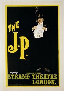 ロンドンのストランドシアターでの「The JP」のポスター広告の複製、1898