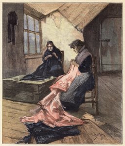 二人の女性は再び仕事を始めました 作： Dudley Hardy