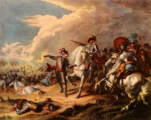 「ネーズビーの戦い、1645 年」、1727 年、1944 年。 作： Dupuis