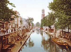 1890年から1900年までのユトレヒトのオーデグラハトを見下ろす眺め 作： Dutch Photographer
