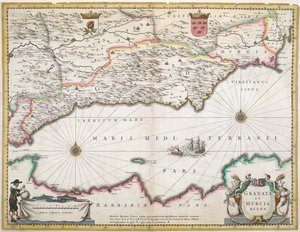スペインのグラナダとムルシア地域の 17 世紀の地図