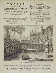 トレイトデアベイユの表紙、ou Mouches a Miel ...フランス語とドイツ語で印刷、GVEckhout、アムステルダム1670 作： Dutch School