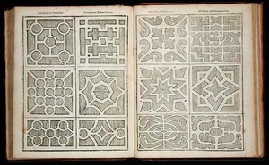 1699年に出版されたJohann van der Groenの「The Dutch Gardener」に掲載されているパルテールのデザイン（171922年も参照）。 作： Dutch School