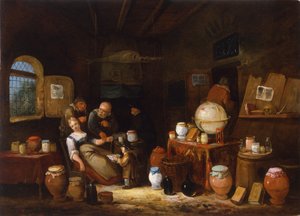 オランダの薬屋、c.1775-1800 作： Dutch School