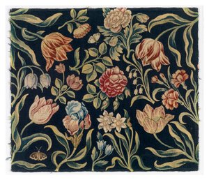 花柄のタペストリー・パネルが付いた屏風、オランダ製と思われる 作： Dutch School