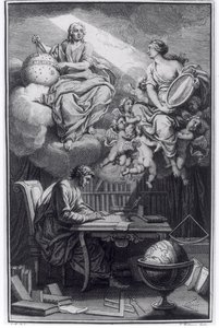 1738年にアムステルダムで出版されたヴォルテール（1694-1778）による、エレメンスデラフィロソフィードニュートンの口絵 作： Dutch School