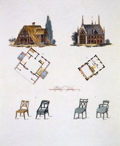 G.ファンラーによるガーデンジェムのマガジンからの庭の装飾、1802年公開 作： Dutch School