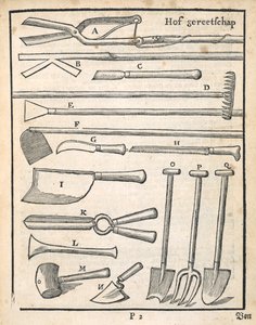 ヨハンファンデルグルーエンによるオランダの庭師からの園芸工具、1699年公開 作： Dutch School