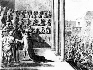 ヘロデ大王は彼の息子アレクサンドルとアリストブルスを反逆罪で告発した。 c.1700 作： Dutch School